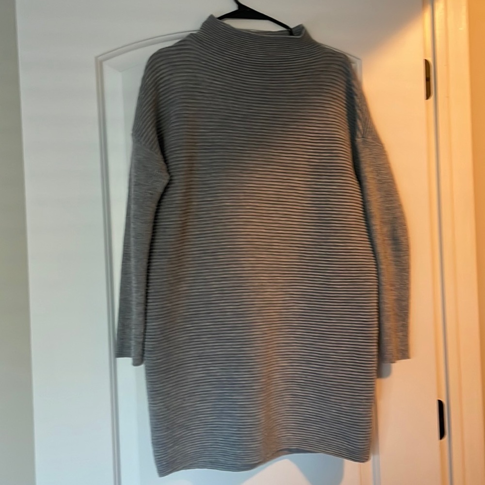 Missguided grey ribbed sweater dress